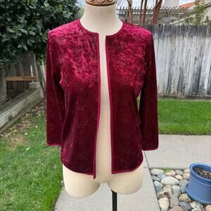 LuLaRoe Elegant Stella Bolero Open Crushed Velvet Jacket Women's Size XS